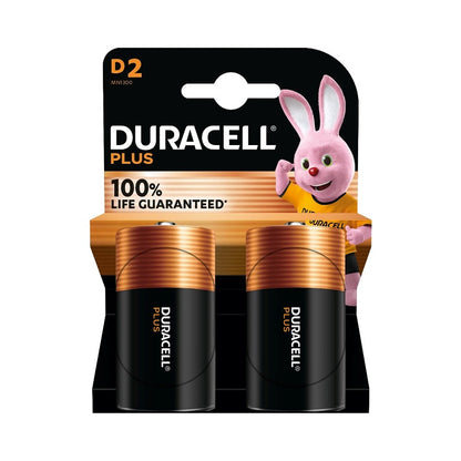 DURACELL PLUS POWER 100 PILA ALCALINA D LR20 BLISTER*2
