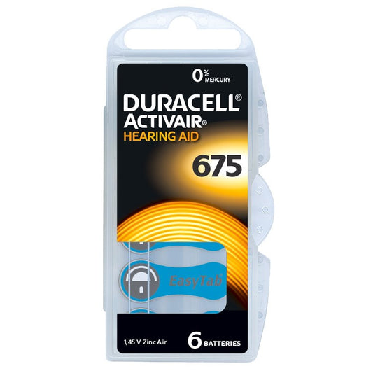DURACELL PILA AUDIFONO DA675 1,45V ACTIVAIR 0%MG BLISTER*6