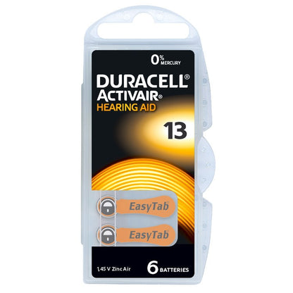 BATERIA AUDITIVA DURACELL DA13 1,45V ACTIVAIR 0%MG BLISTER*6