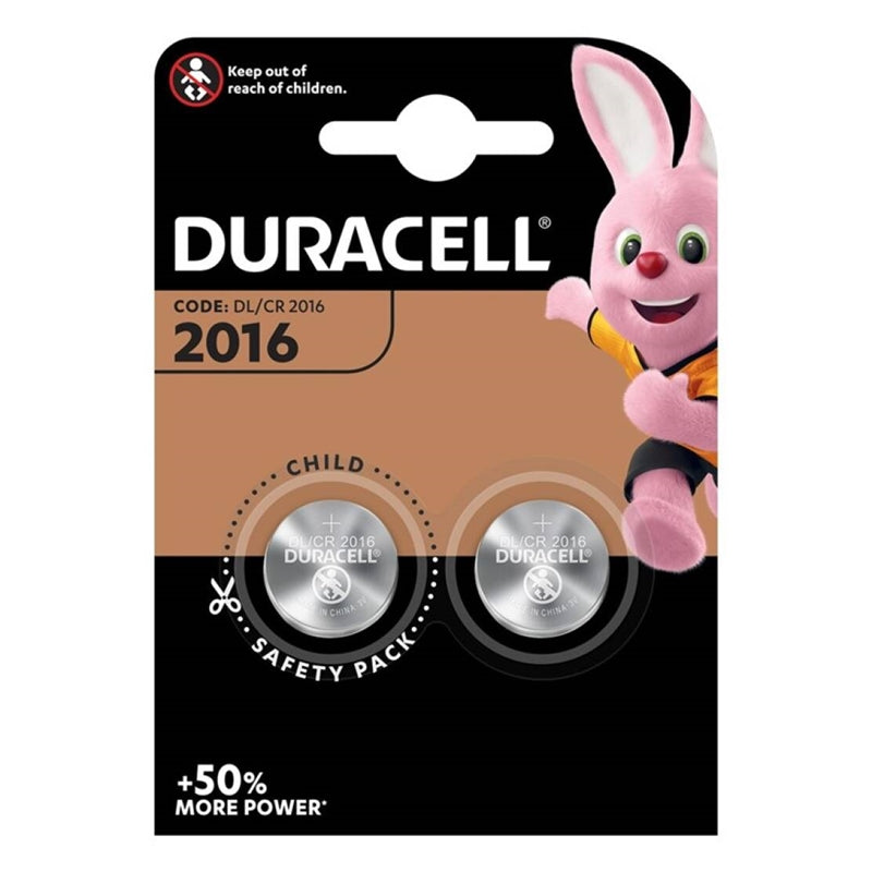BATERIA DE BOTÃO DE LÍTIO DURACELL CR2016 3V BLISTER*2