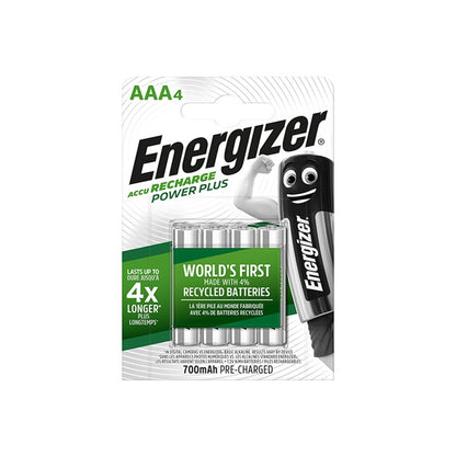ENERGIZER POWER PLUS BATERIA RECARREGÁVEL HR03 AAA 700mAh BLISTER*4