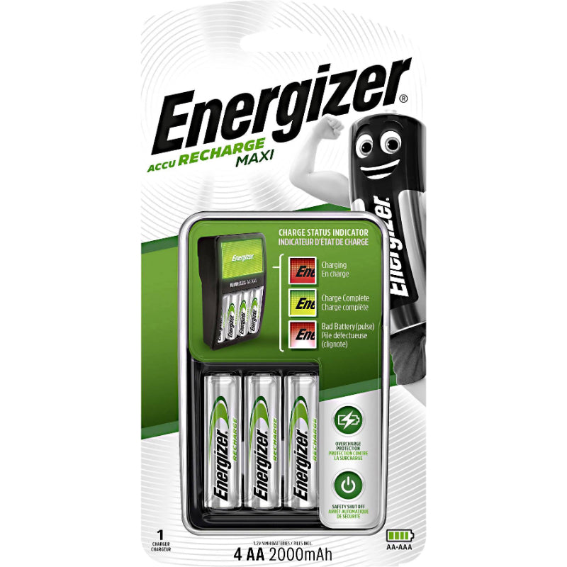 CARREGADOR MAXI ENERGIZER + 4xHR6 AA 2000mAh