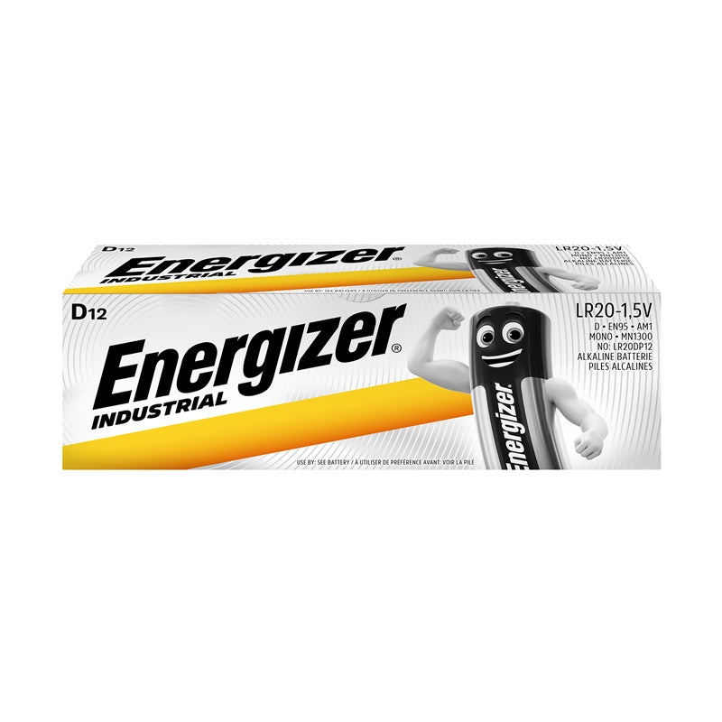 INDUSTRIAL ENERGIZER (BATTERY PRICE) ALKALINE LR20 D 1.5V BOX*12