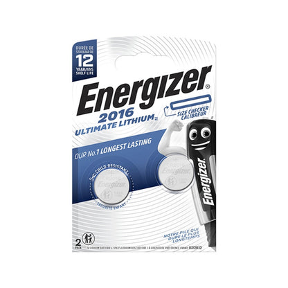 ENERGIZER ULTIMATE LITHIUM LITHIUM BATTERY CR2016 3V BLISTER*2