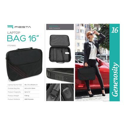 PARTY LAPTOP BRIEFCASE 15.6" GENEROSITY PTO16BG BLACK