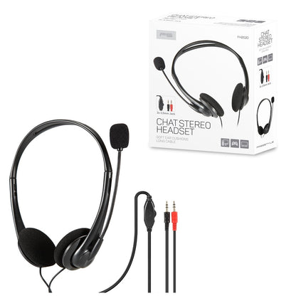 PARTY HEADPHONE + MIC PC VOLUME CONTROL JACK 2*3.5MM BLACK FH2020
