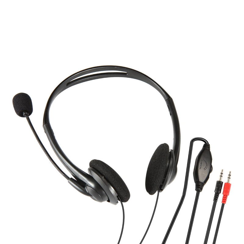 PARTY HEADPHONE + MIC PC VOLUME CONTROL JACK 2*3.5MM BLACK FH2020