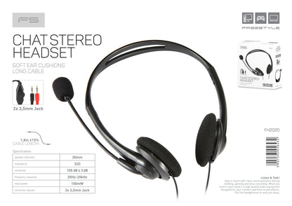 PARTY HEADPHONE + MIC PC VOLUME CONTROL JACK 2*3.5MM BLACK FH2020