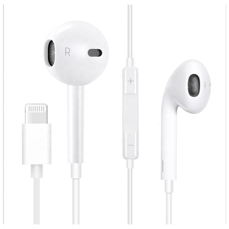 FIESTA AURICULARES BOTON + MIC  LIGHTNING BLANCO