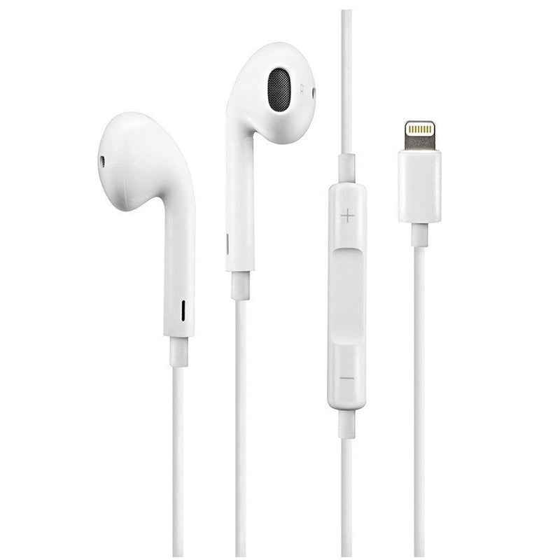 FIESTA AURICULARES BOTON + MIC  LIGHTNING BLANCO