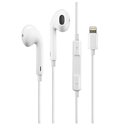 FIESTA AURICULARES BOTON + MIC  LIGHTNING BLANCO