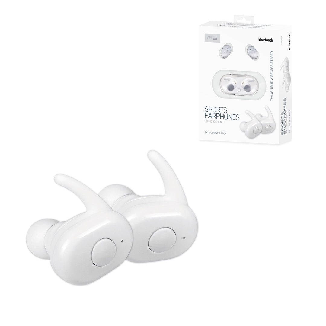 OMEGA FREESTYLE BLUETOOTH 5.0 HEADPHONES + CHARGING CASE CVC6.0 ANC WHITE