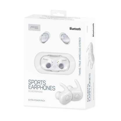 OMEGA FREESTYLE BLUETOOTH 5.0 HEADPHONES + CHARGING CASE CVC6.0 ANC WHITE