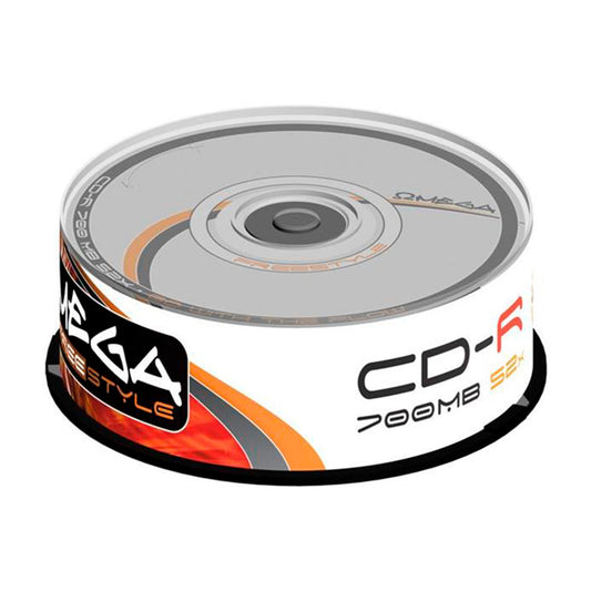 OMEGA FREESTYLE CD-R 700MB 52X TARRINA*25 OF25