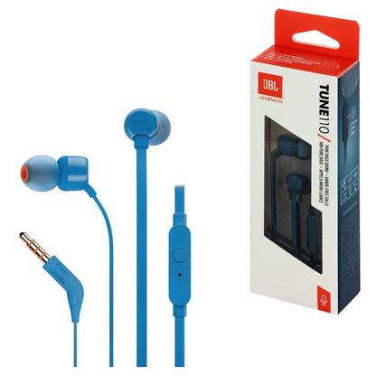 JBL AURICULARES BOTON CON MICROFONO TUNE T110 AZUL