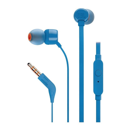 JBL AURICULARES BOTON CON MICROFONO TUNE T110 AZUL