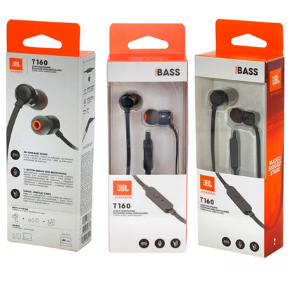 JBL AURICULARES BOTON CON MICROFONO TUNE T160 NEGRO