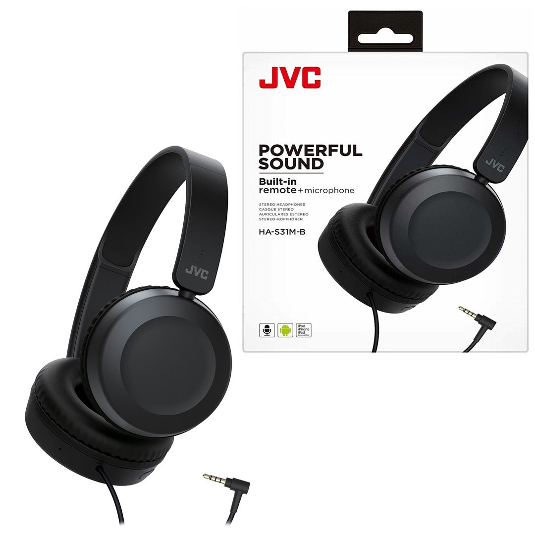 JVC HEADPHONE HEADBAND + CONTROL + MIC HA-S31M BLACK