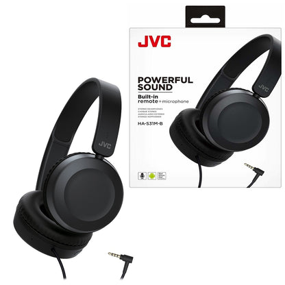 JVC HEADPHONE HEADBAND + CONTROL + MIC HA-S31M BLACK