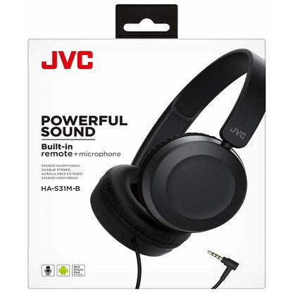 JVC HEADPHONE HEADBAND + CONTROL + MIC HA-S31M BLACK
