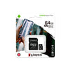 KINGSTON TARJETA microSD XC 64GB CLASE 10 + ADAPTADOR 100MB/S
