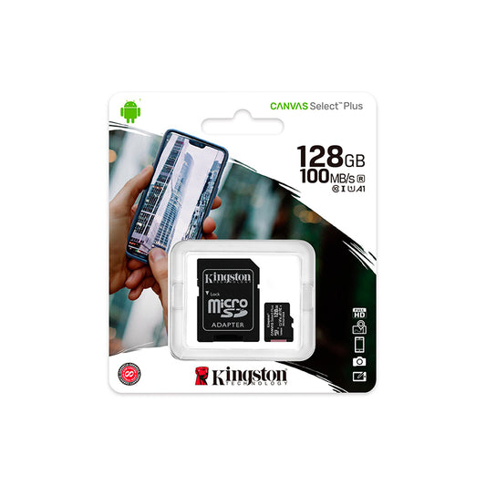 KINGSTON TARJETA microSD XC 128GB CLASE 10 + ADAPTADOR 100MB/S