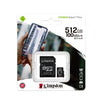 KINGSTON TARJETA microSD XC 512GB CLASE 10 + ADAPTADOR 100MB/S