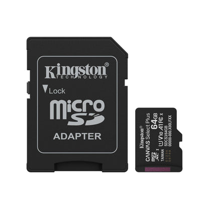 KINGSTON TARJETA microSD XC 64GB CLASE 10 + ADAPTADOR 100MB/S CANVAS GEN3