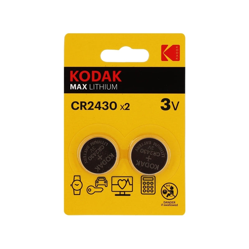 KODAK LITHIUM BUTTON BATTERY CR2430 3V BLISTER*2