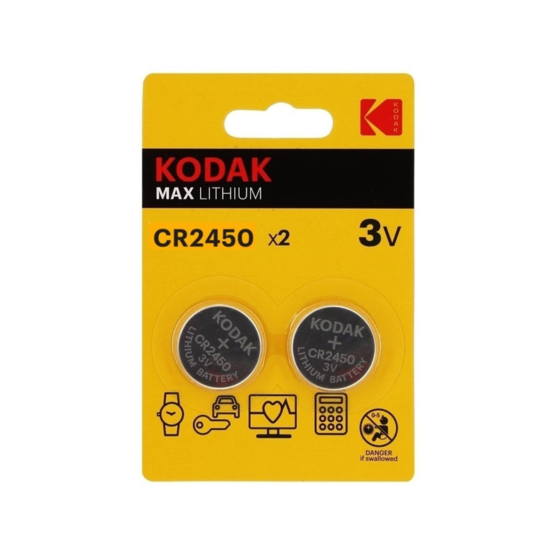 KODAK LITHIUM BUTTON BATTERY CR2450 3V BLISTER*2