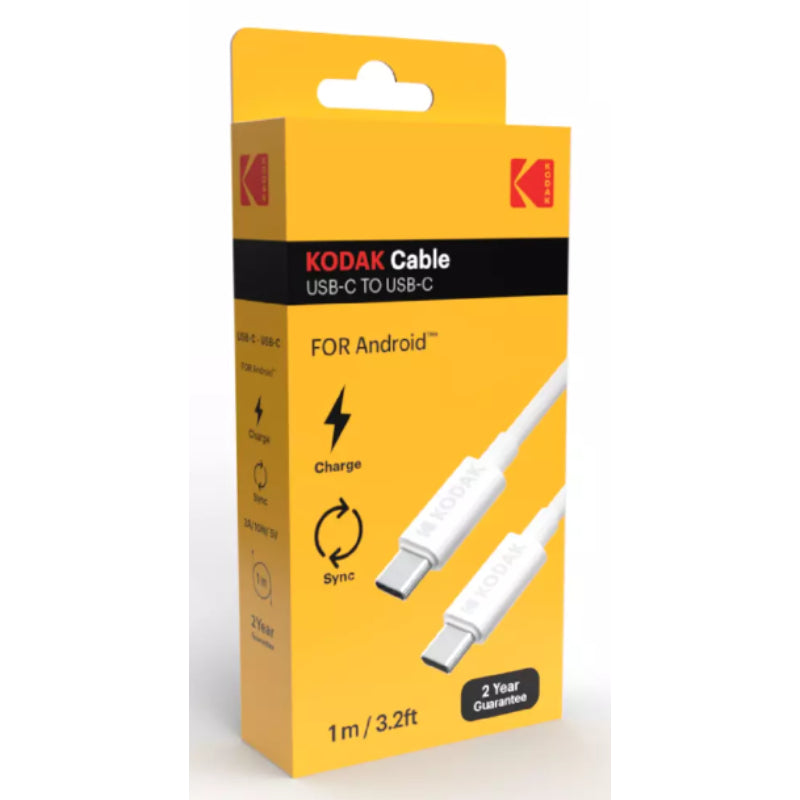 KODAK CABLE TYPE-C TO TYPE-C 1M WHITE BOX