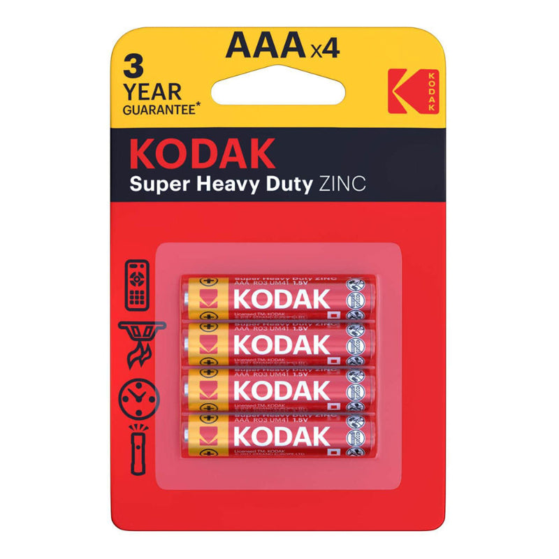 KODAK EXTRA HEAVY-DUTY AAA R03 SALINE BATTERY BLISTER*4