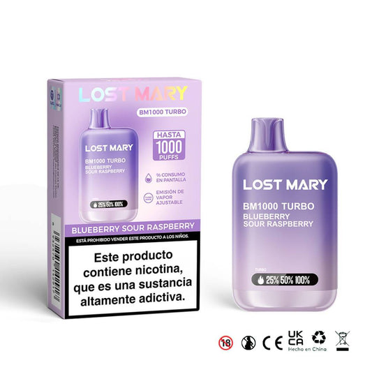 LOST MARY BM1000 Turbo 2% Blueberry Sour Rasperry