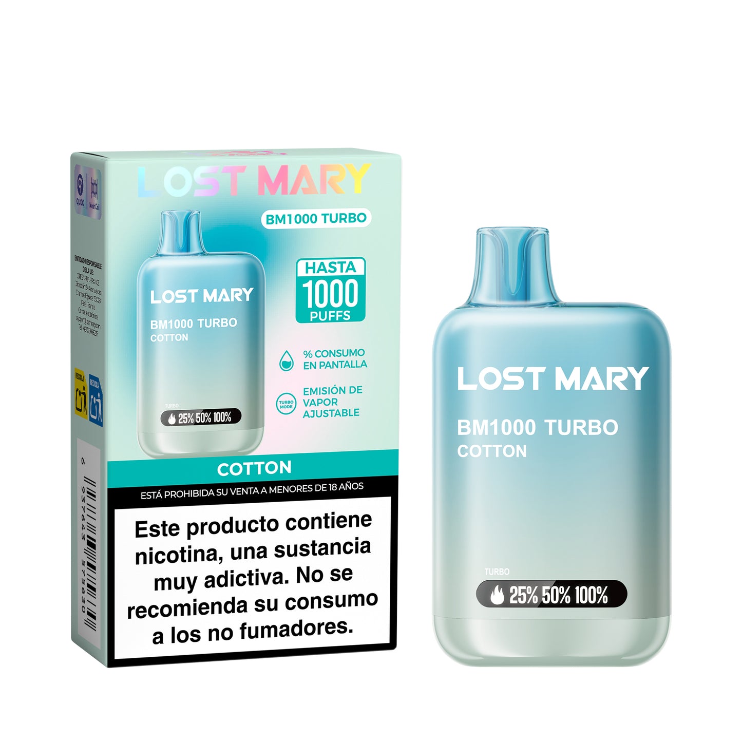 LOST MARY BM1000 Turbo 2% Cotton