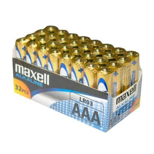 MAXELL PILA ALCALINA AAA LR03 PACK*32 PILAS