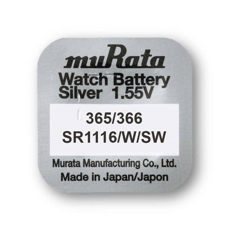 MURATA PILA OXIDO PLATA (365/366) SR1116 CAJA*10 EU