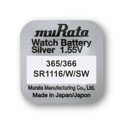MURATA PILA OXIDO PLATA (365/366) SR1116 CAJA*10 EU