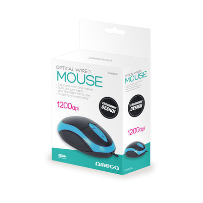 OMEGA RATON OPTICO 3D USB 1200DPI VALUE LINE OM06VBL AZUL