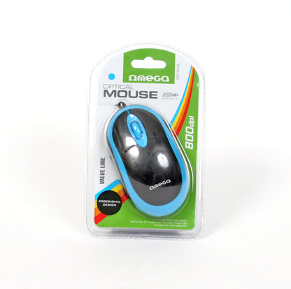 OMEGA RATON OPTICO 3D USB 1200DPI VALUE LINE OM06VBL AZUL
