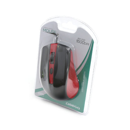 OMEGA RATON OPTICO 3D USB 1000DPI OM05R ROJO