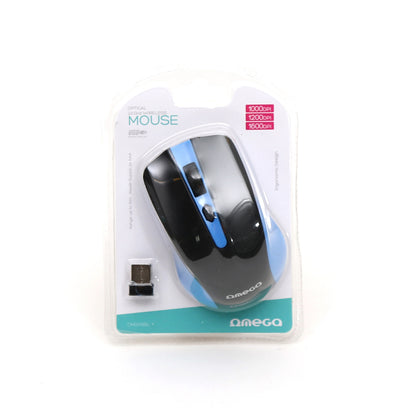 OMEGA RATON INALAMBRICO 2,4GHZ 1000DPI NANO USB OM0419BL AZUL