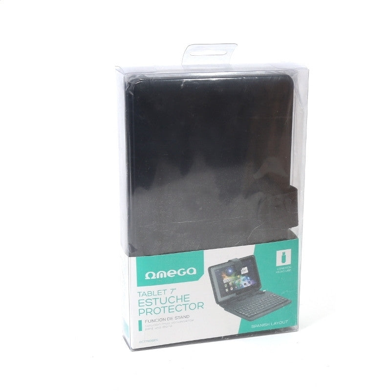 OMEGA FUNDA TABLET 7"-7,85" CON TECLADO ESPAÑOL + SOPORTE microUSB NEGRO OCT7KBSES