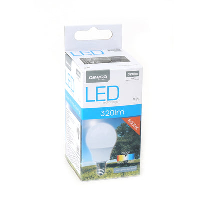 OMEGA BOMBILLA LED COMFORT 4W E14 ESFERICA 6000K 350lm