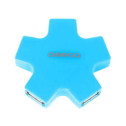 HUB OMEGA 4 PORTAS USB 2.0 ESTRELA AZUL