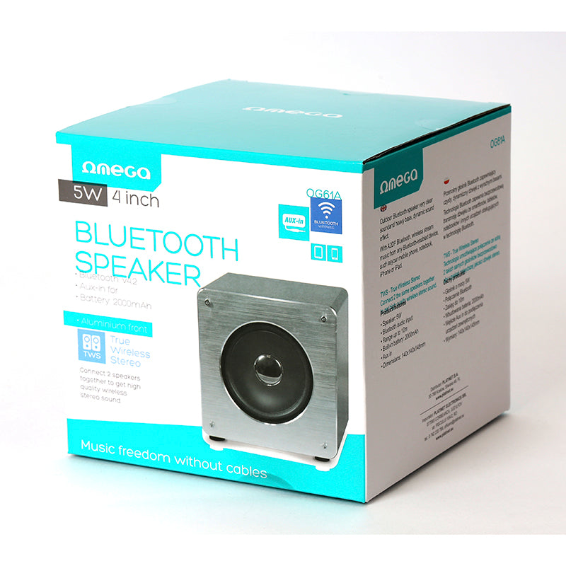 OMEGA BLUETOOTH SPEAKER v4.2 ALUMINUM 4" 5W OG61A TRUE WIRELESS STEREO