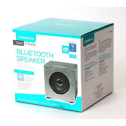 OMEGA BLUETOOTH SPEAKER v4.2 ALUMINUM 4" 5W OG61A TRUE WIRELESS STEREO
