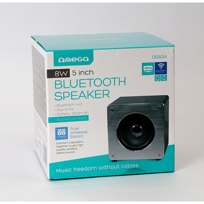 OMEGA BLUETOOTH SPEAKER v4.2 ALUMINUM 5" 8W OG62A TRUE WIRELESS STEREO