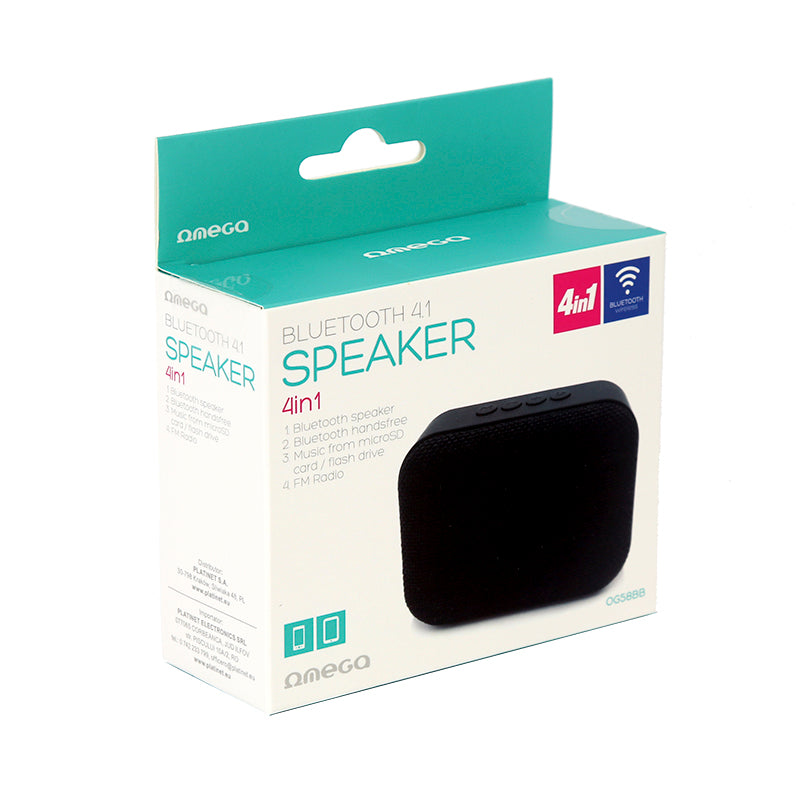 OMEGA ALTAVOZ BLUETOOTH v4.1 FM MP3 TELA NEGRO