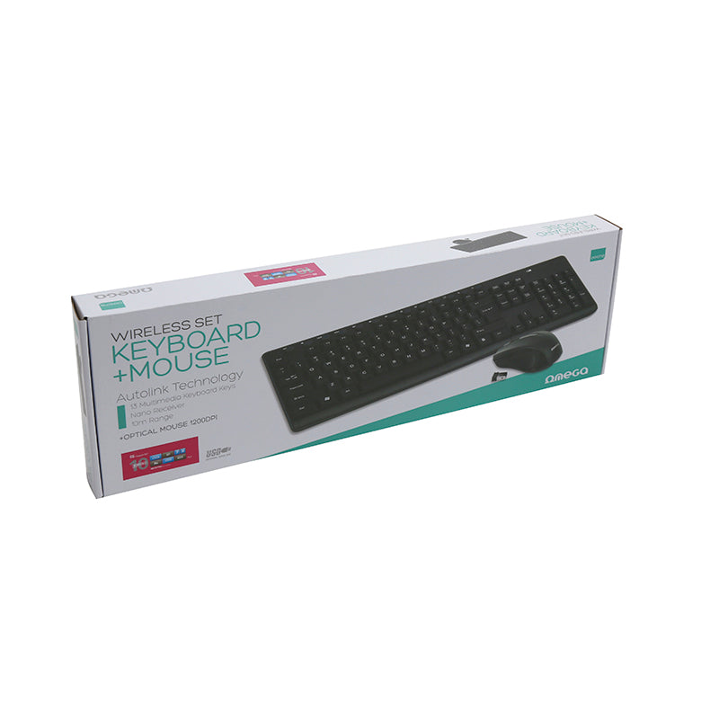 TECLADO SEM FIO OMEGA + MOUSE PRETO OKM071BES