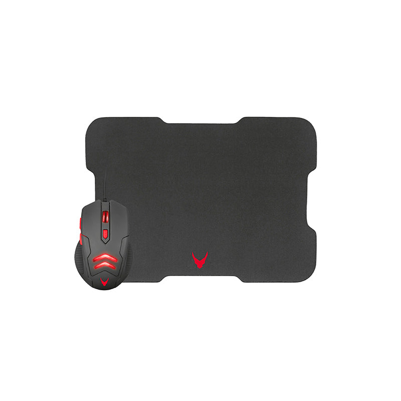 OMEGA VARR KIT GAMING RATON 1000 - 3200DPI + ALFOMBRILLA XL NEGRO/ROJO VSETMPX4